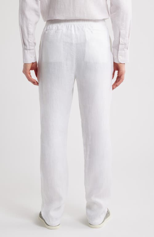 Bugatchi Tristan Drawstring Linen Pants In White