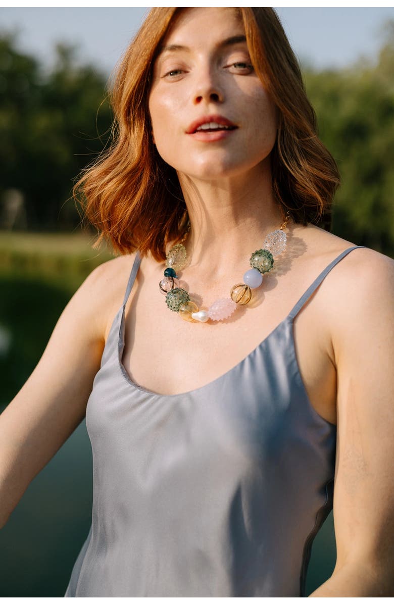 Noonday Collection Iris Glass Blown Necklace, Alternate, color, Multi