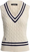 Lauren Ralph Lauren Nalrun Cable Stitch Cotton Cricket Sweater Vest
