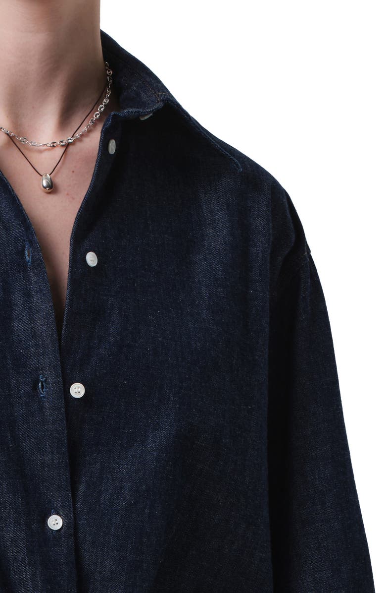 Citizens of Humanity Ana Crop Denim Button-Up Shirt, Alternate, color, Piave