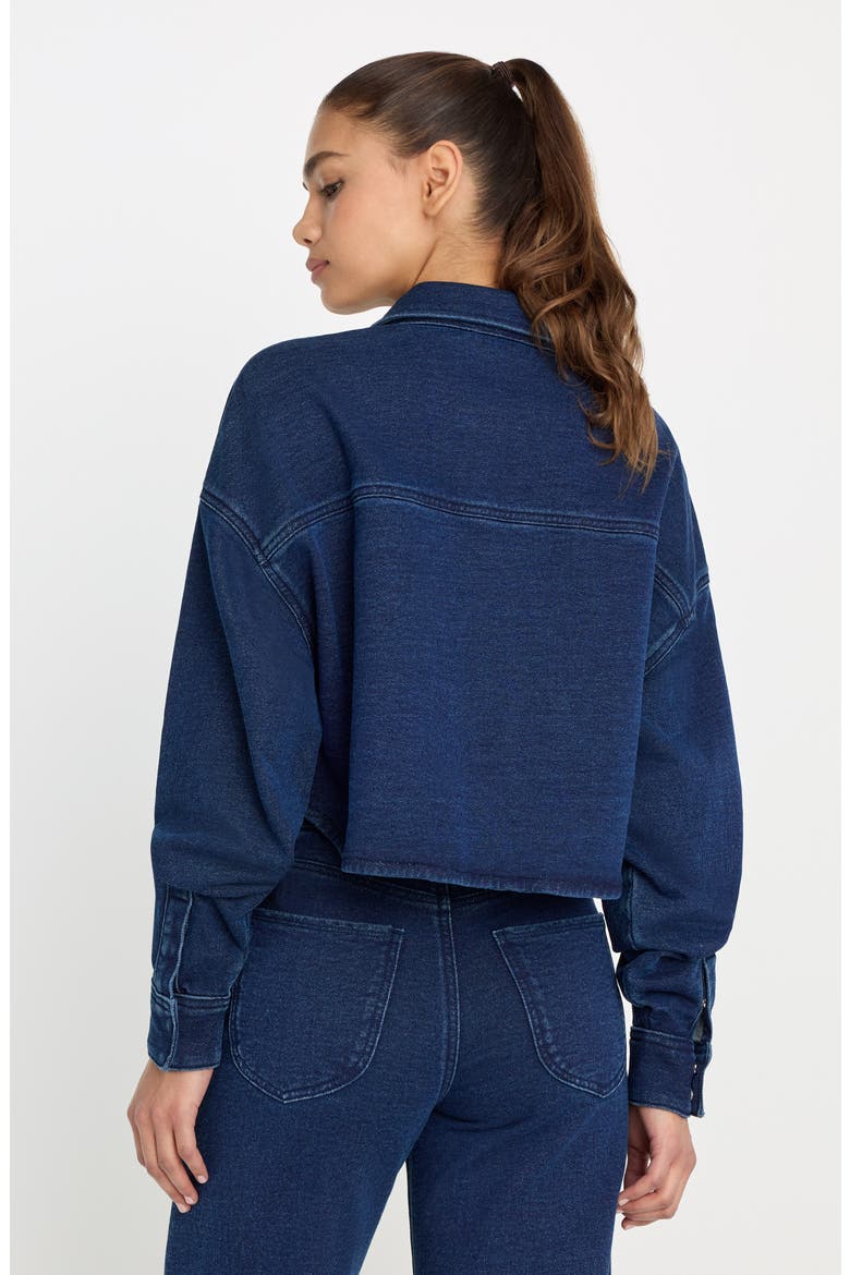 Jeanius Crop French Terry Jacket, Alternate, color, INDIGO377