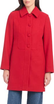 Kate Spade Bib Detail Wool Blend Coat