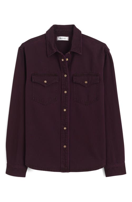 Madewell Airy Oversize Denim Snap-up Shirt In Multi