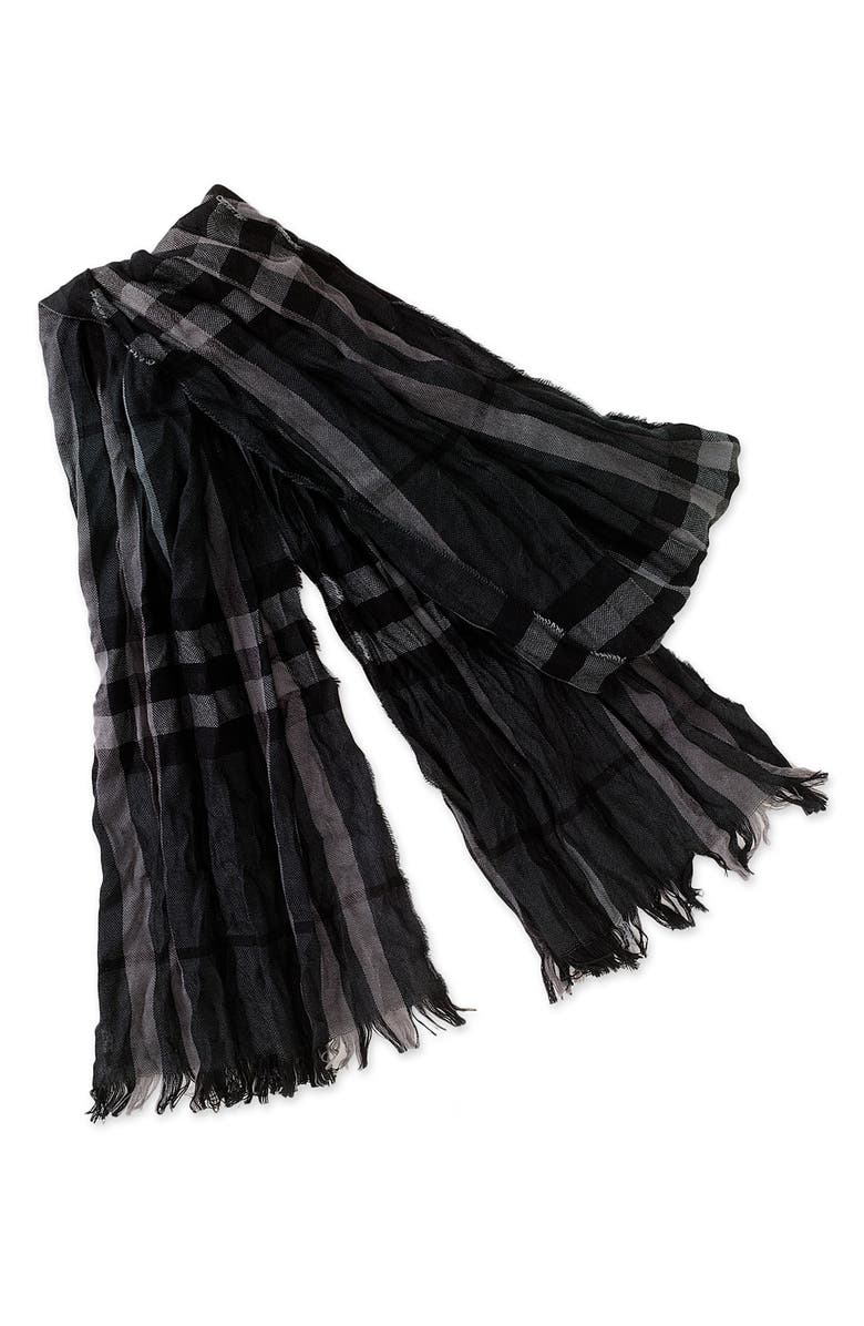 Burberry Crinkled Merino Wool & Cashmere Scarf, Main, color, 