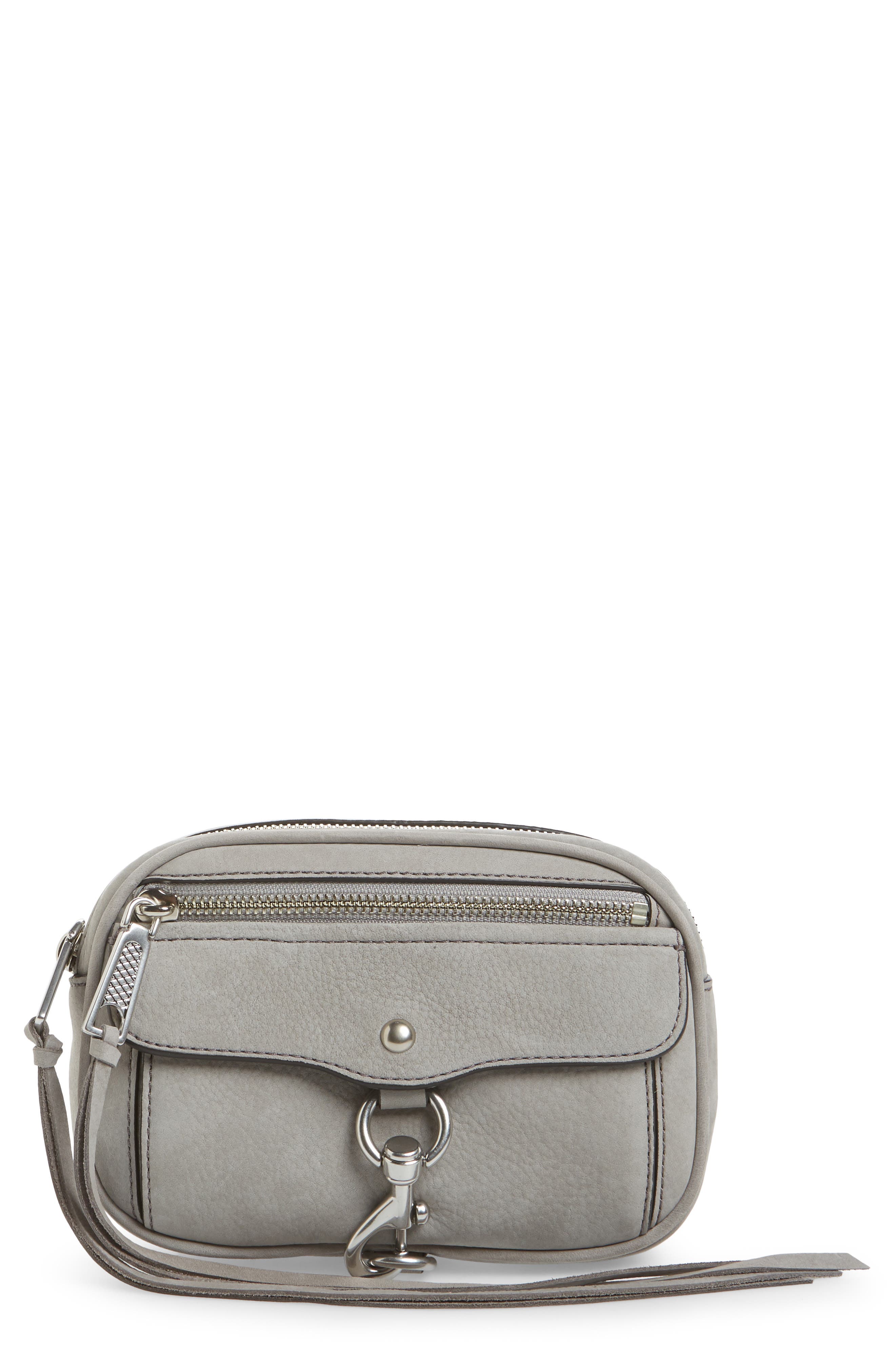Blythe Leather Belt Bag, Main, color, GREY