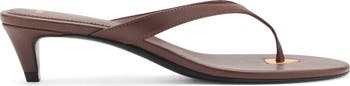 Metallic Detail Kitten Heel Flip Flop