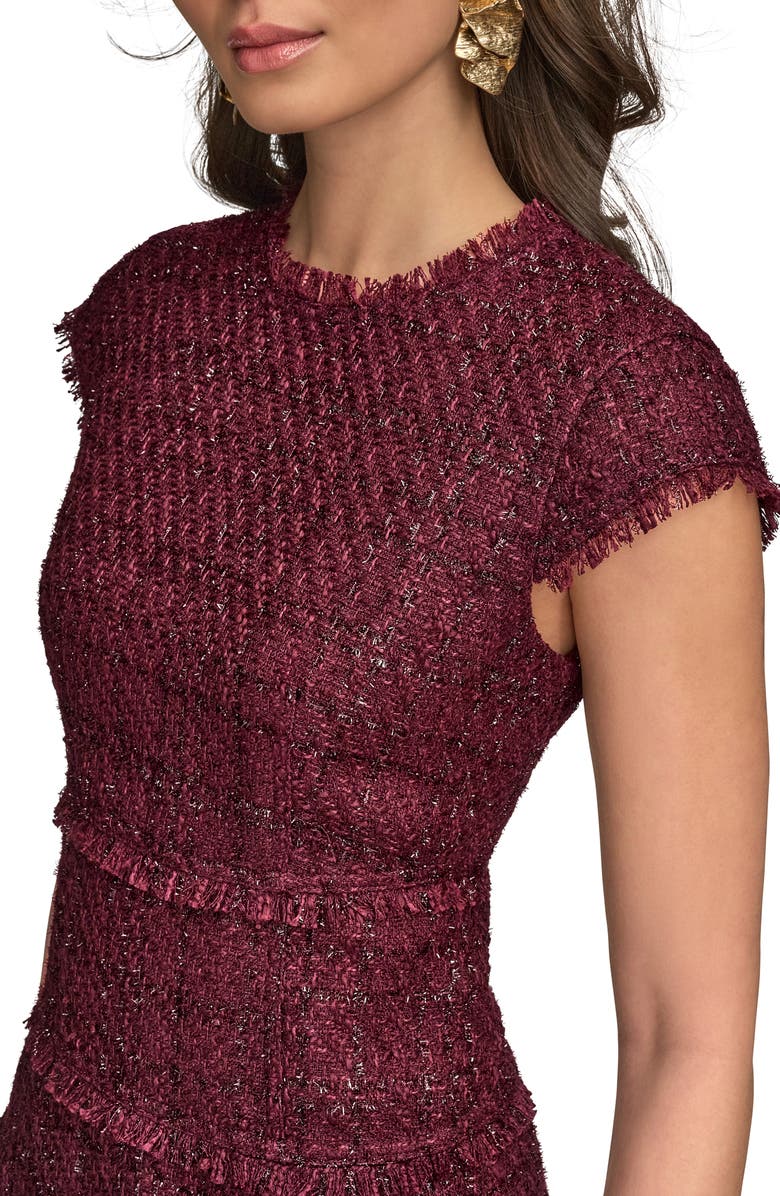 Metallic Tweed Midi Dress