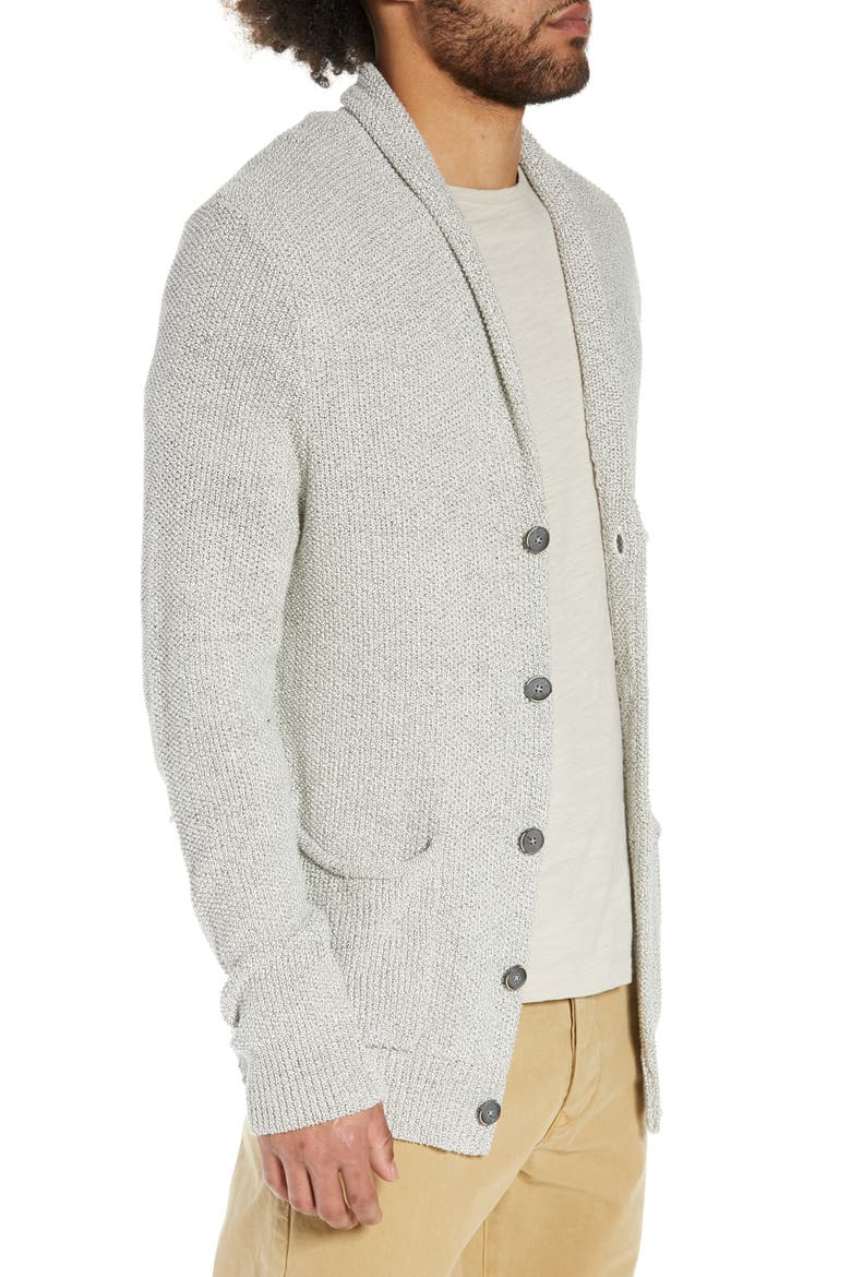 Oz Button Cardigan, Alternate, color, WHITE MARL