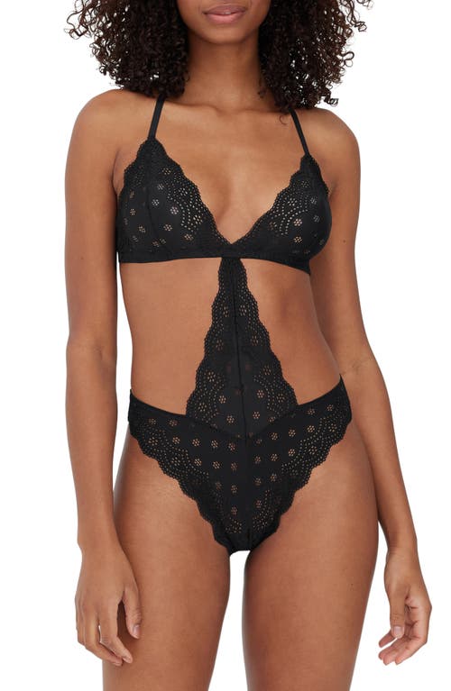 Skarlett Blue Smitten Lace Teddy in Black