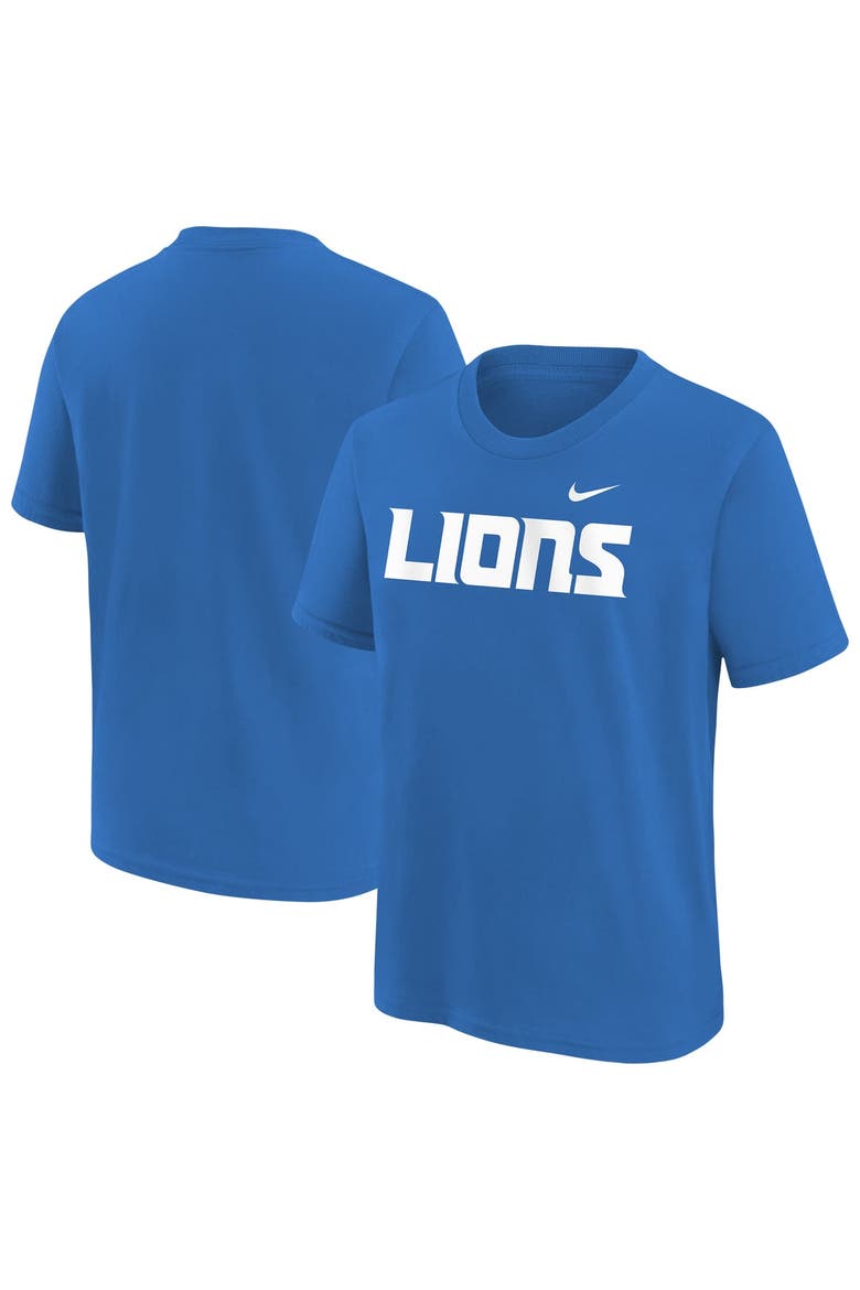 Youth Nike Blue Detroit Lions Wordmark T-Shirt, Main, color, Blue