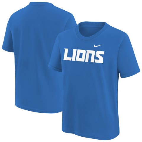 Youth Nike Blue Detroit Lions Wordmark T-Shirt