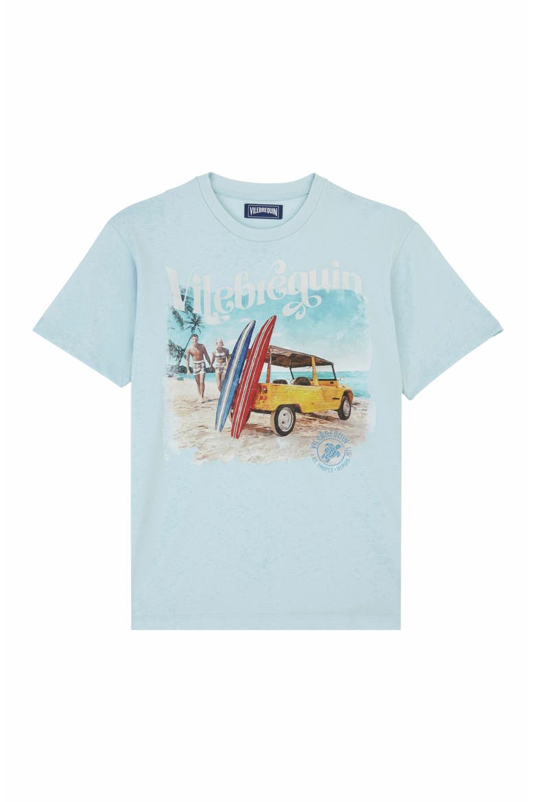 Men's Surf And Mini Moke Cotton T-Shirt, Main, color, CIEL