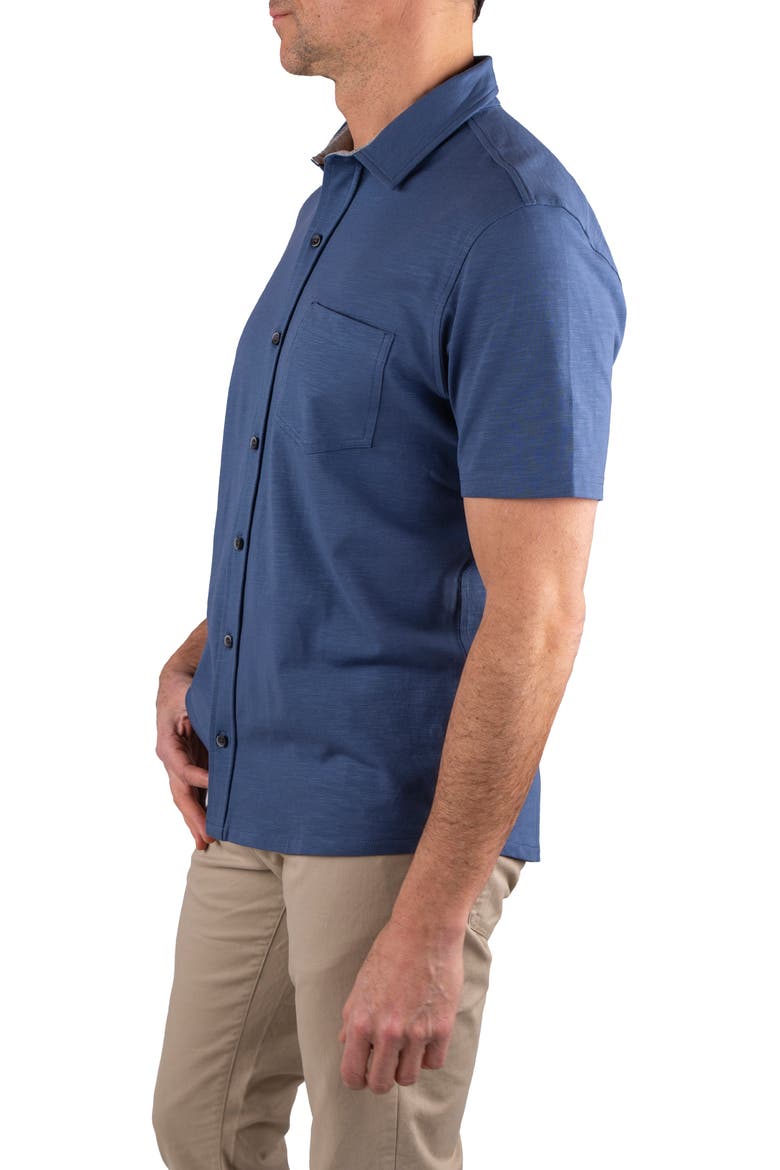 Slub Jersey Button-Up Shirt, Alternate, color, VINTAGE INDIGO