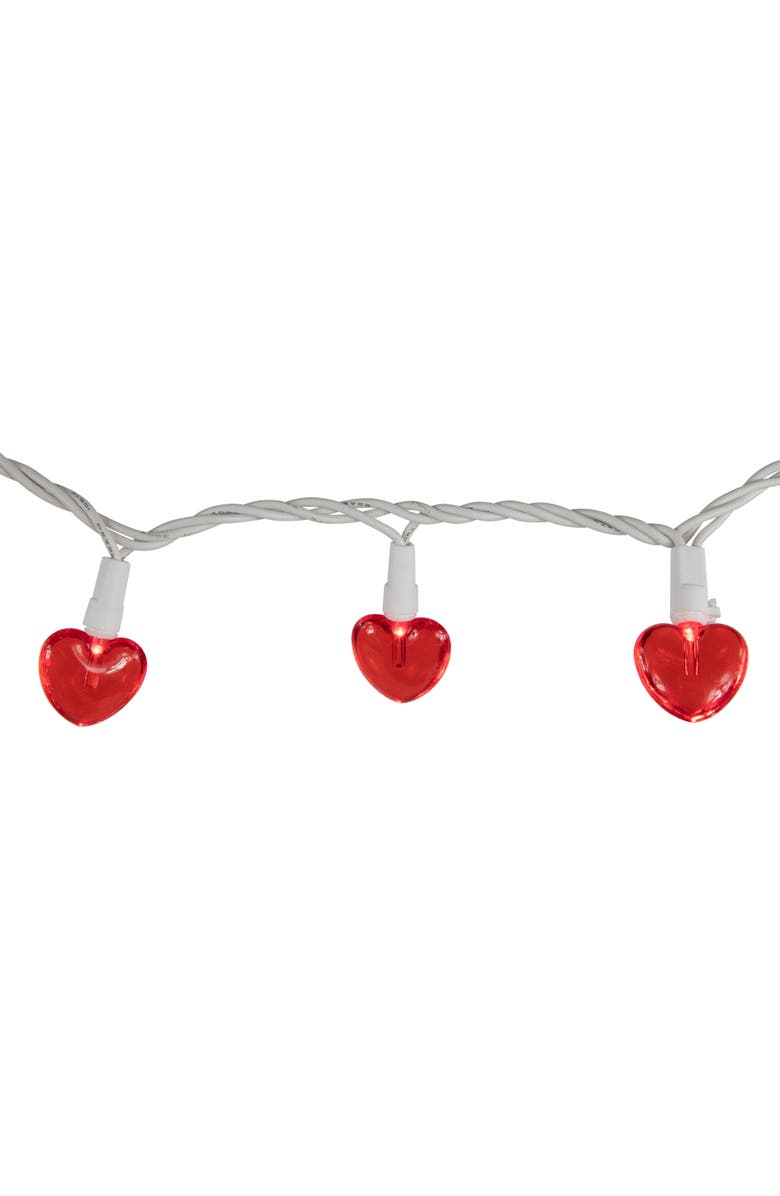 Northlight 20-Count Red LED Mini Hearts Valentine's Day Lights - 4.75ft, White Wire, Alternate, color, Red