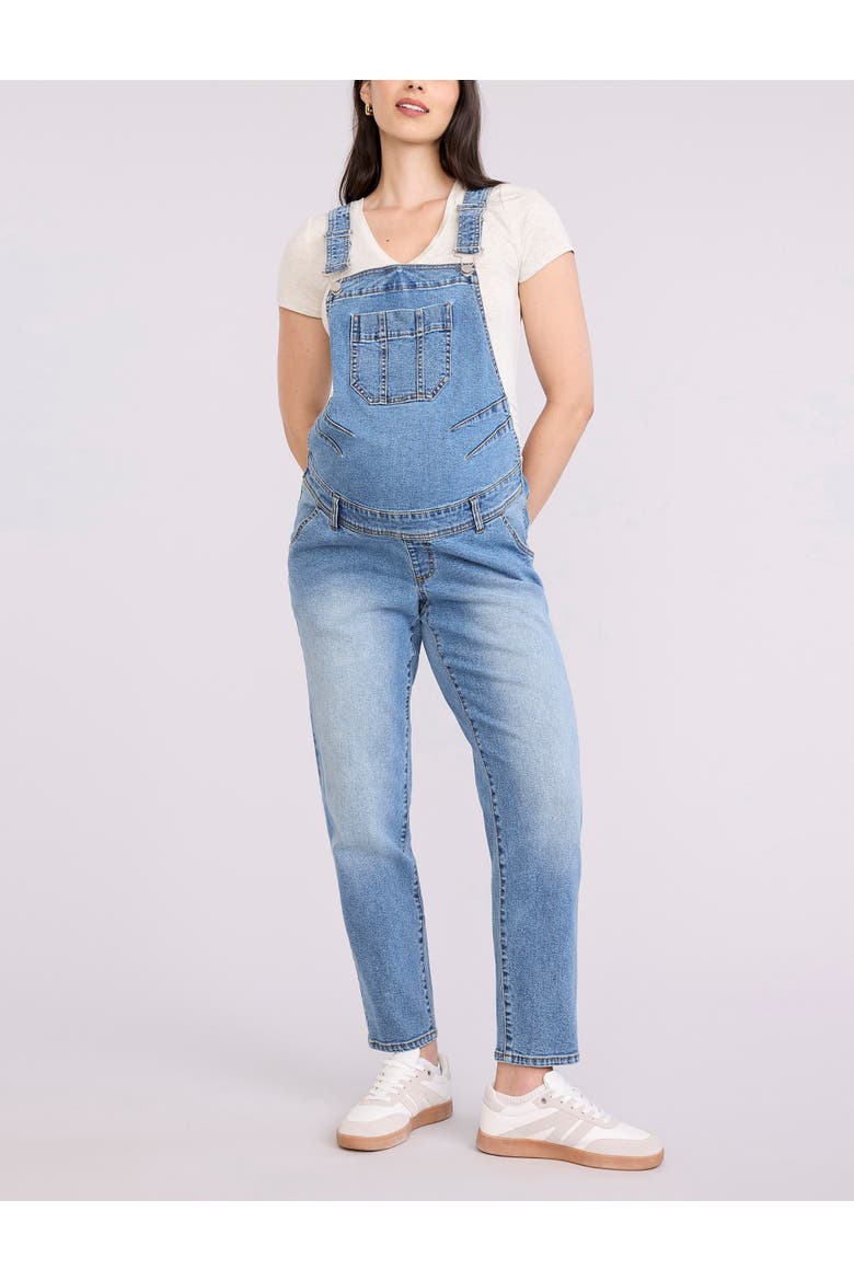 Relaxed Fit Maternity Denim Overall, Main, color, Lake Wash