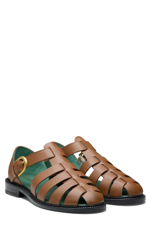Vinny's Fisherman Sandals Cognac Grain Leather