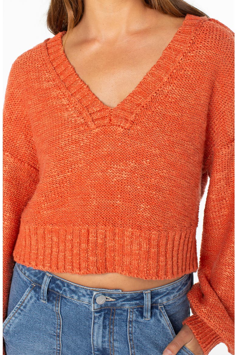 Study Hall V-Neck Sweater, Alternate, color, GINGER SPICE