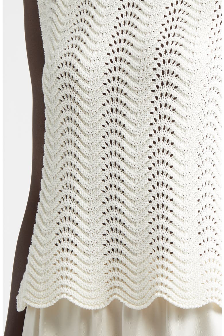 Vittoria Open Knit Cotton Sleeveless Sweater, Alternate, color, IVORY