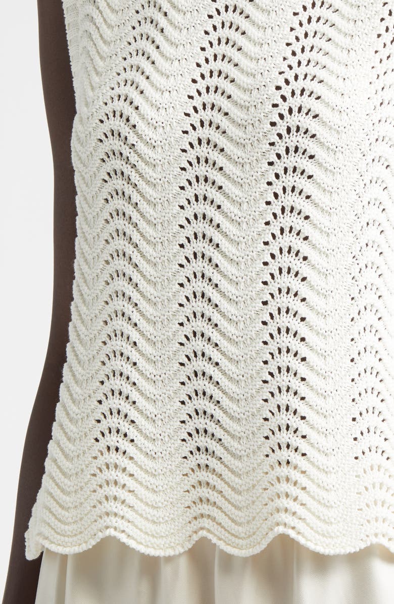 LOULOU DE SAISON Vittoria Open Knit Cotton Sleeveless Sweater, Alternate, color, Ivory