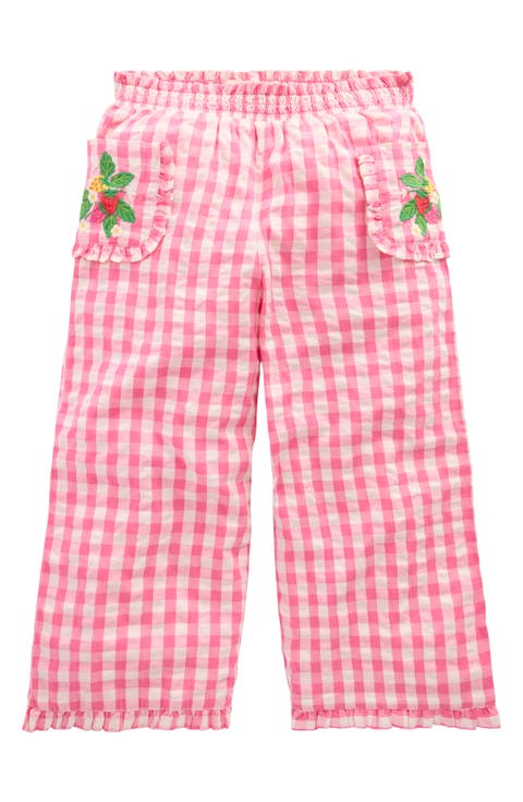 Kids' Gingham Frill Cotton Seersucker Pants (Toddler, Little Kid & Big Kid)