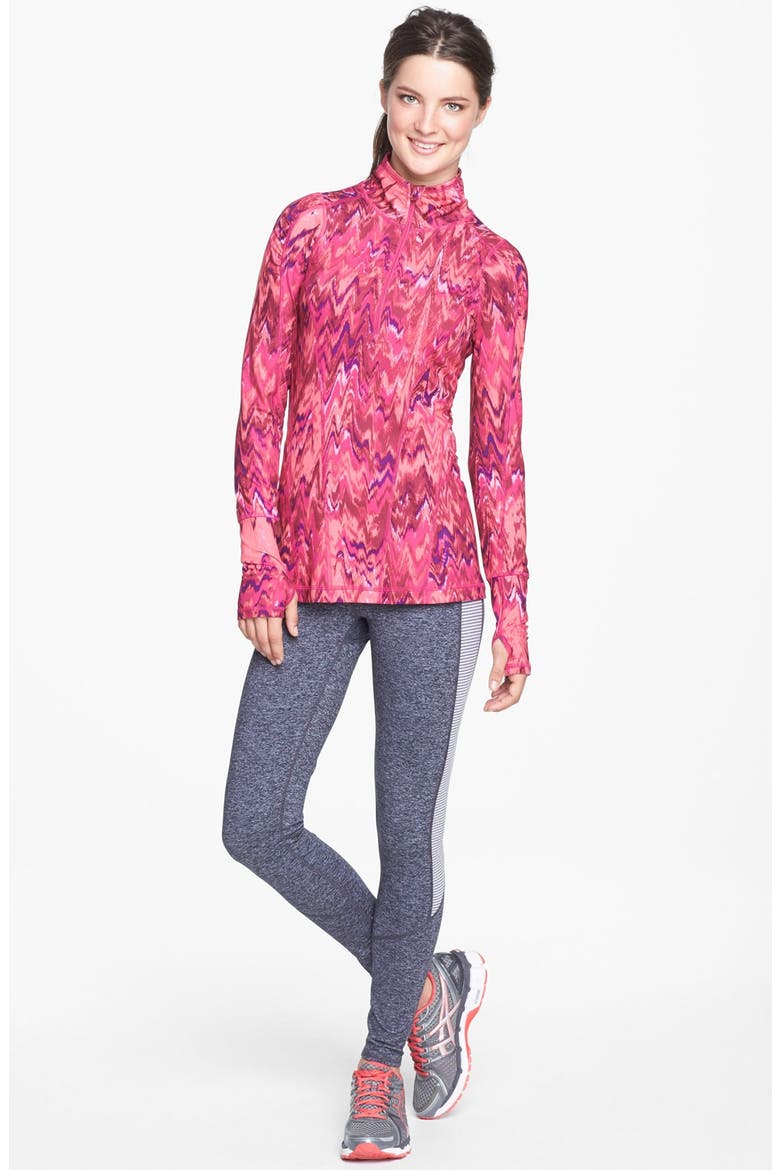 'Good Sport' Half Zip Pullover, Alternate, color, RED BERRY IKAT CHEVRON PRINT