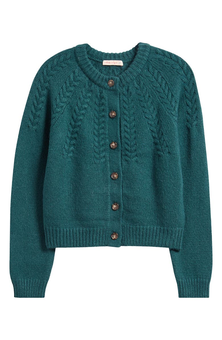 Marine Layer Everly Cable Stitch Cardigan, Alternate, color, Deep Sea