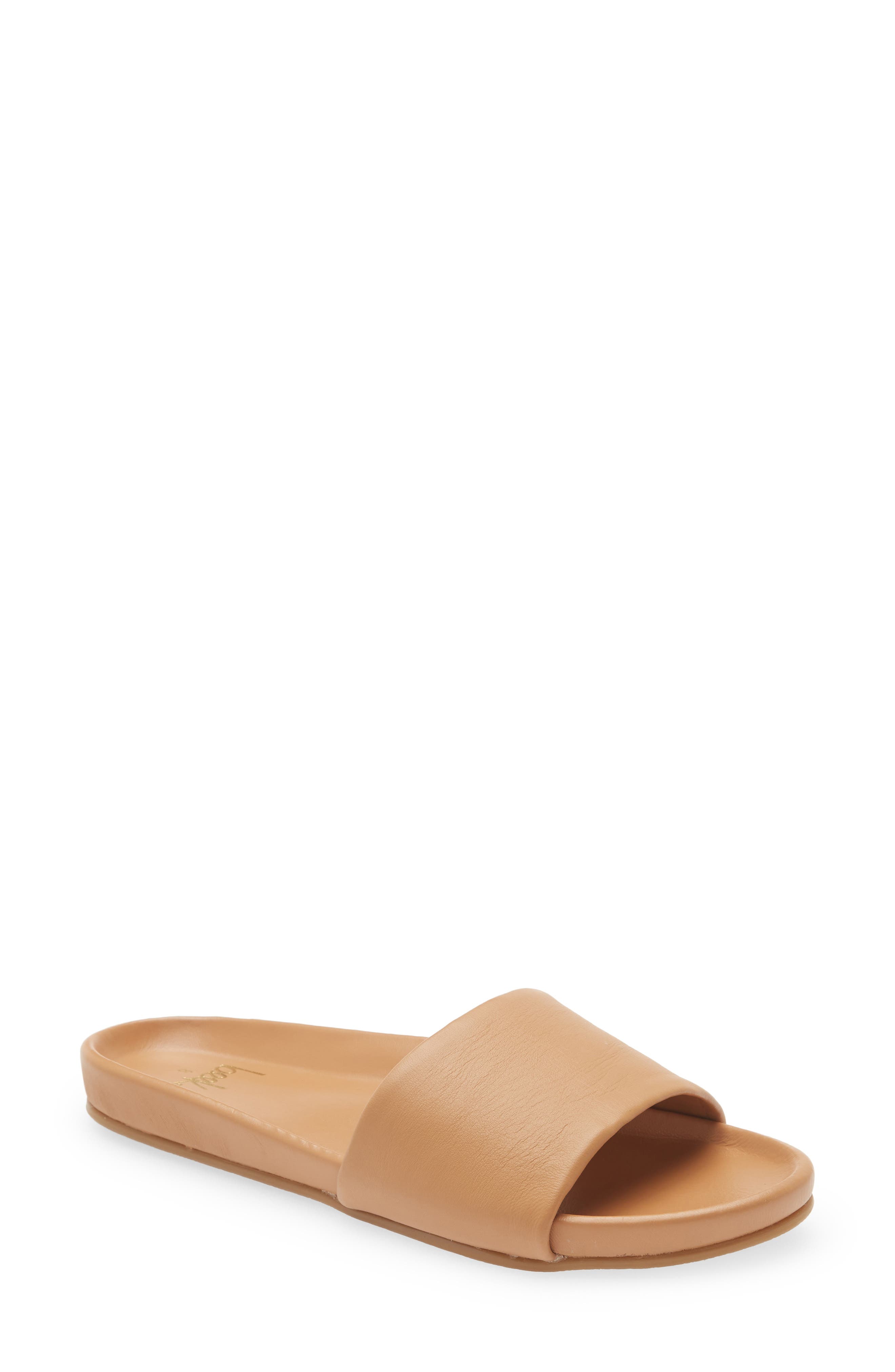 Gallito Leather Slide Sandal, Main, color, HONEY/HONEYDNU