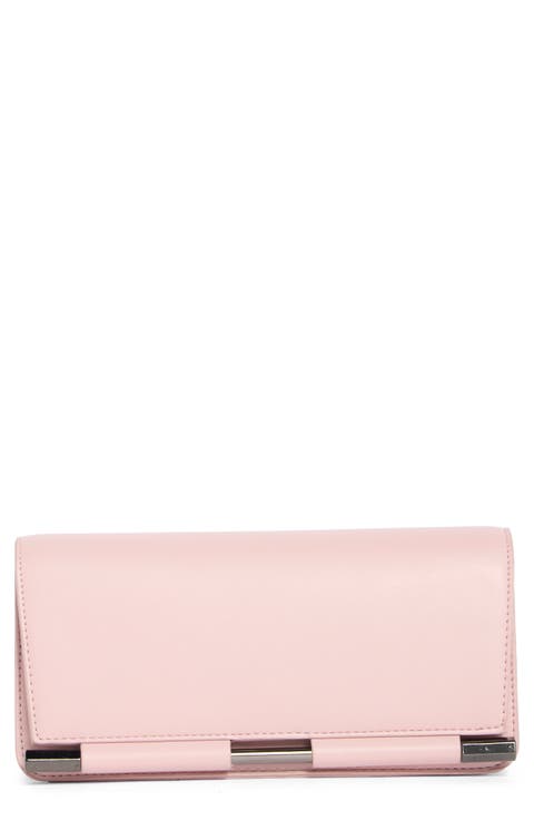 Bar Hardware Faux Leather Clutch