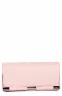 Bar Hardware Faux Leather Clutch