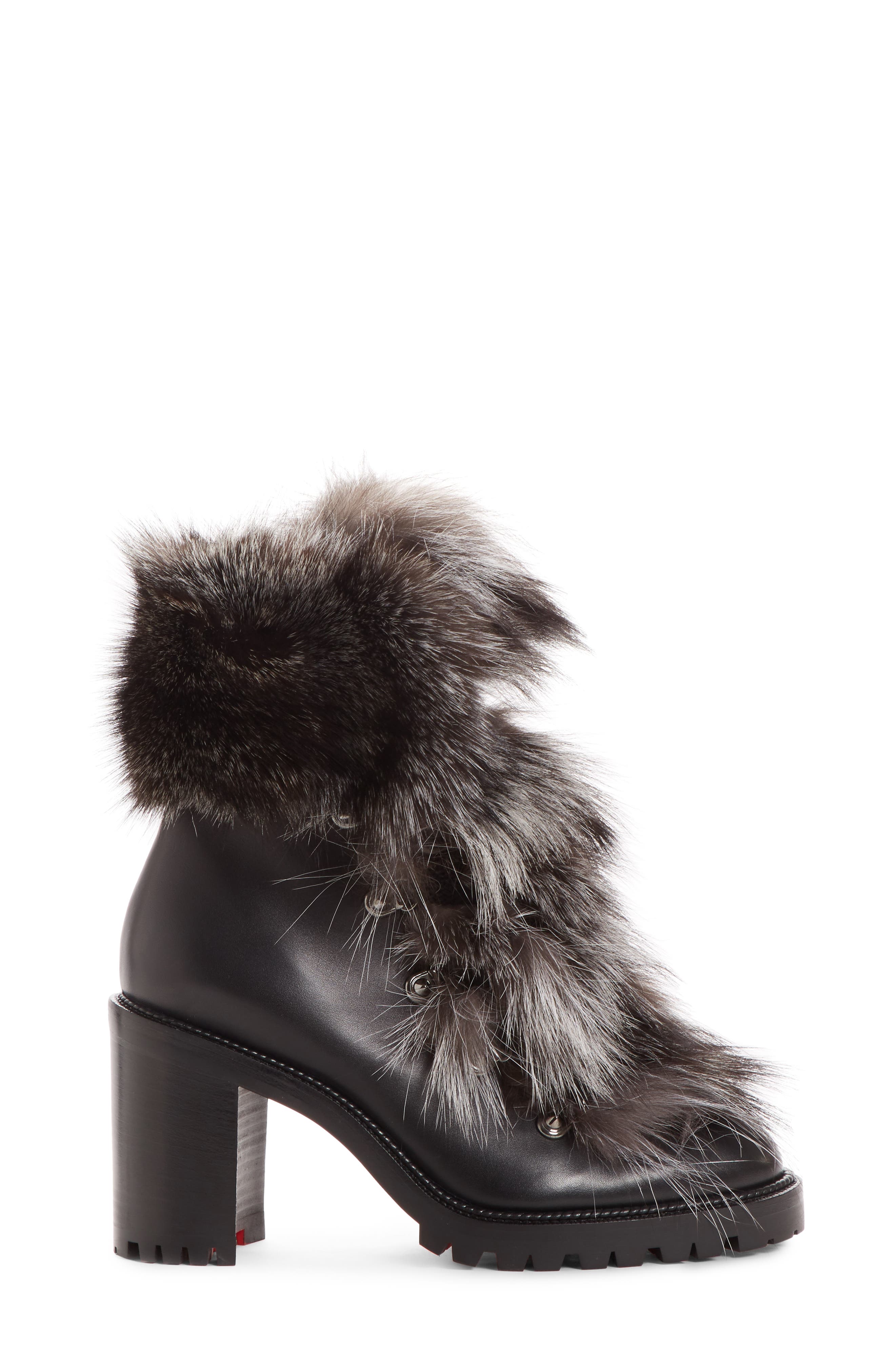 Christian Louboutin Fanny Genuine Fur Boot, Alternate, color, 