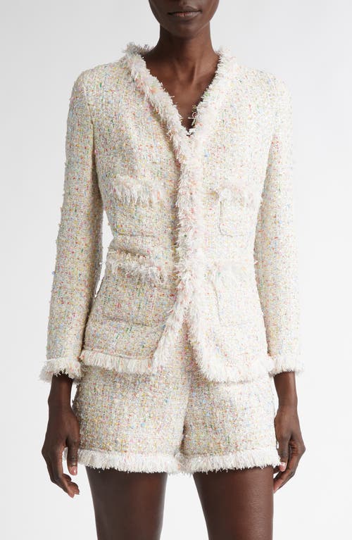 Giambattista Valli Bouclé Blazer in Cream Multicolor 