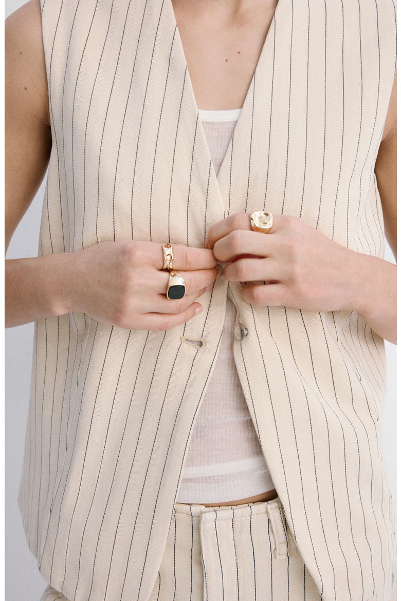 Pinstripe Suit Vest, Alternate, color, VANILLA