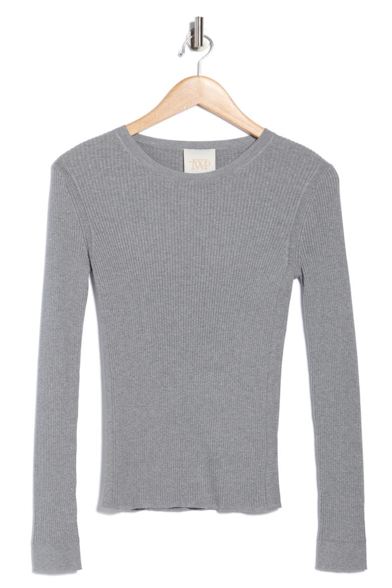 Secondskin Ribbed Wool Sweater, Alternate, color, MEDIUM HEATHER GREY
