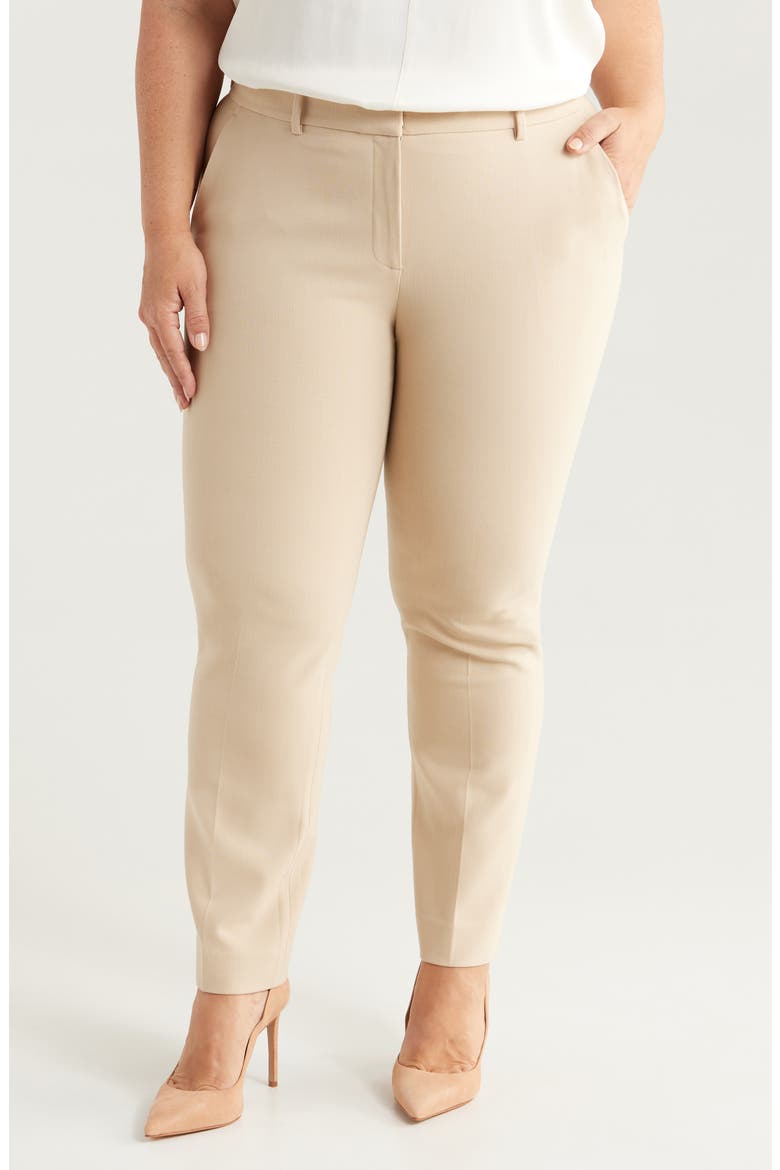 Manhattan Stretch Wool Cigarette Pants, Main, color, PLASTER