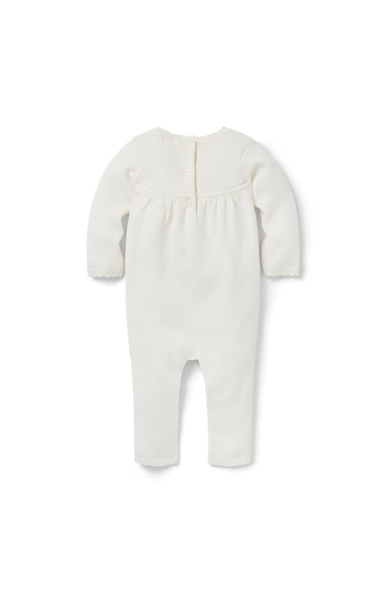 Janie and Jack Baby Embroidered Floral One-Piece, Alternate, color, Ivory