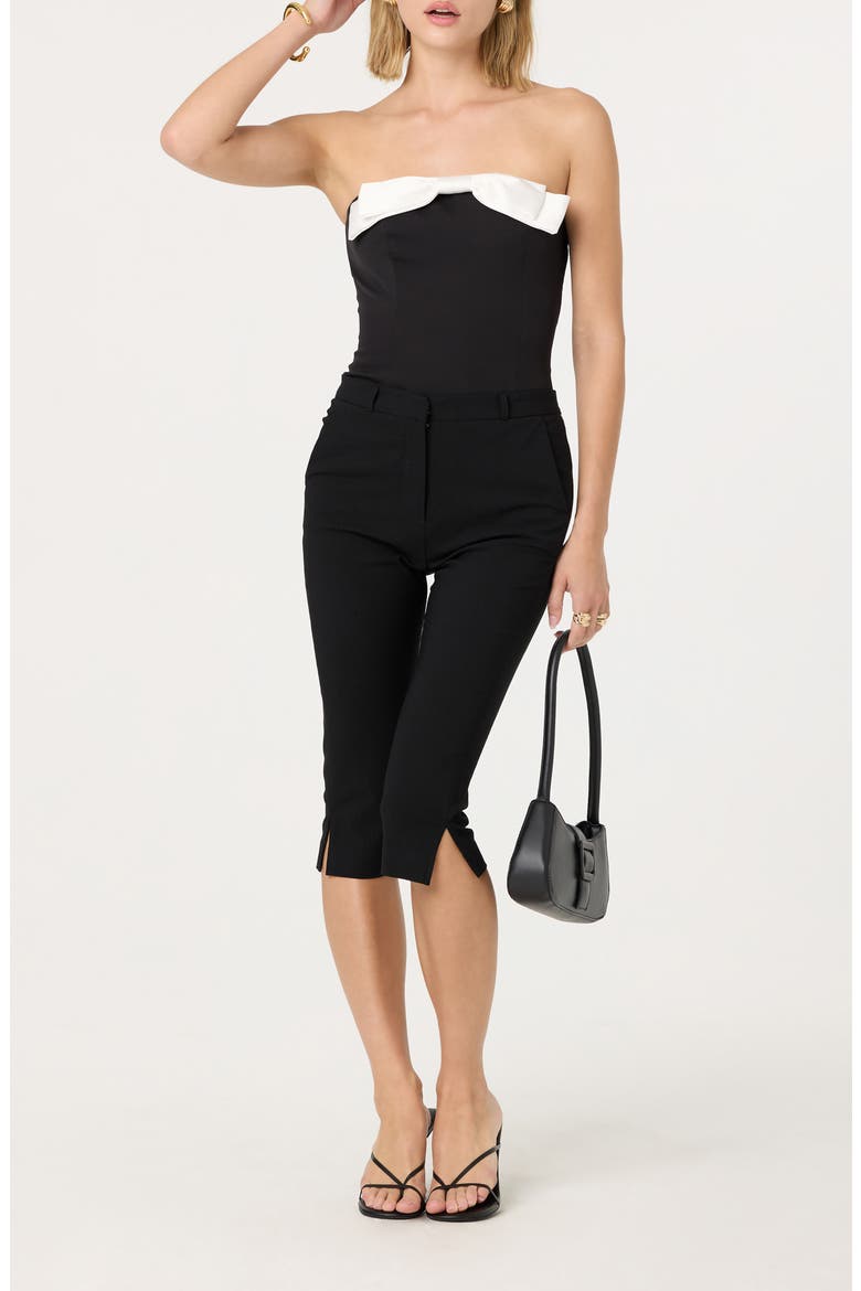 Bow Detail Tube Top, Alternate, color, BLACK