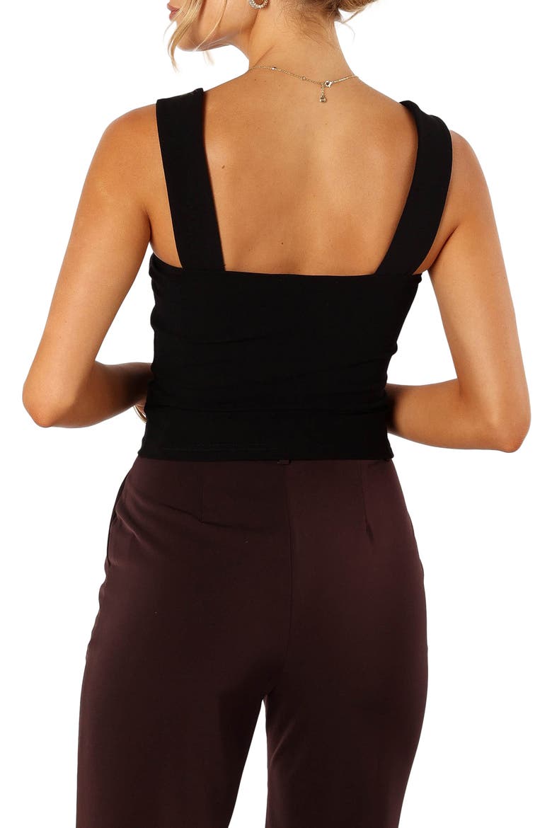 Yelena Cotton Square Neck Crop Tank Top, Alternate, color, BLACK