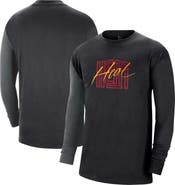 Nike Men's Nike Black Miami Heat Courtside Versus Flight MAX90 Long Sleeve T-Shirt