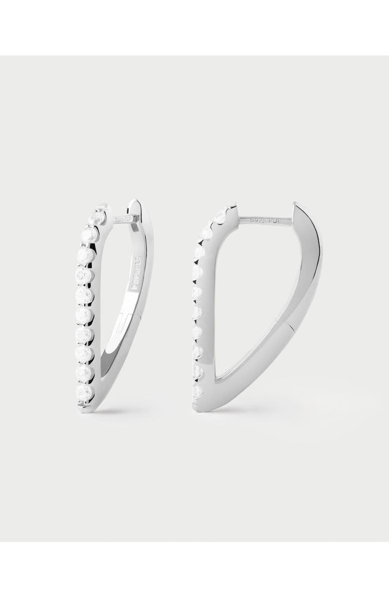 PDPAOLA Gloss Hoops, Main, color, Silver