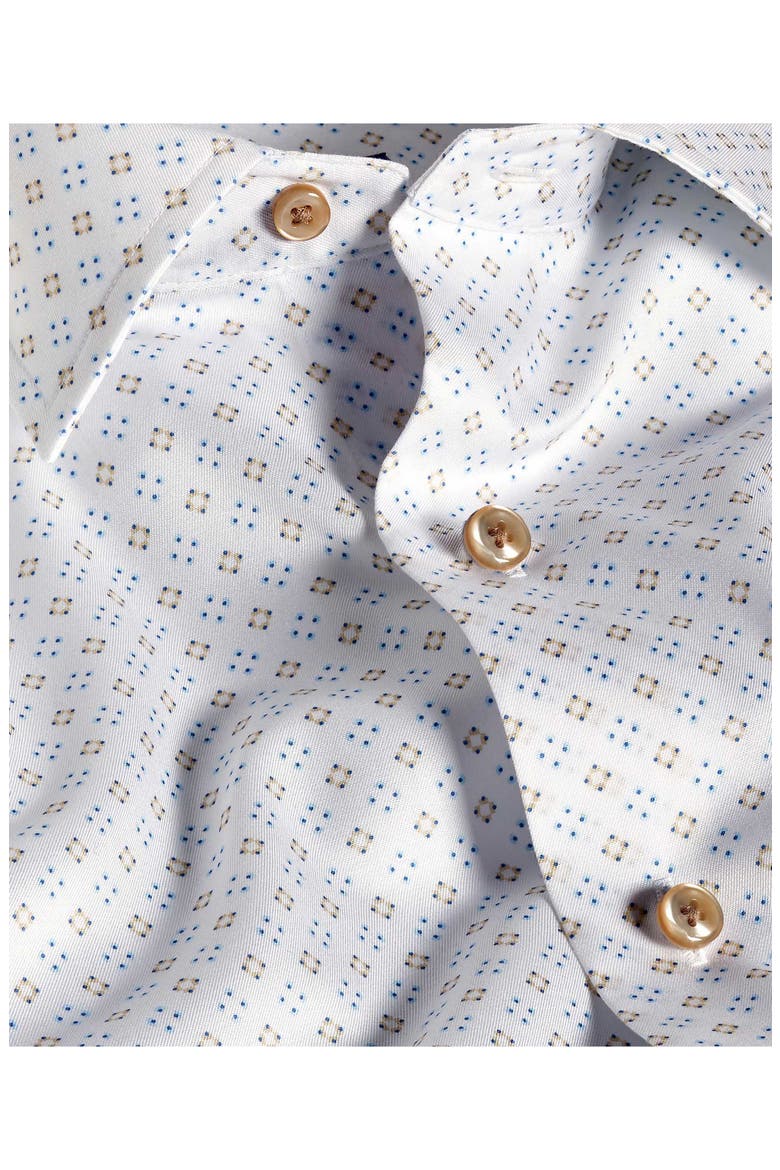 Neat Geometric Print Sport Shirt, Alternate, color, WHITE/ SAND