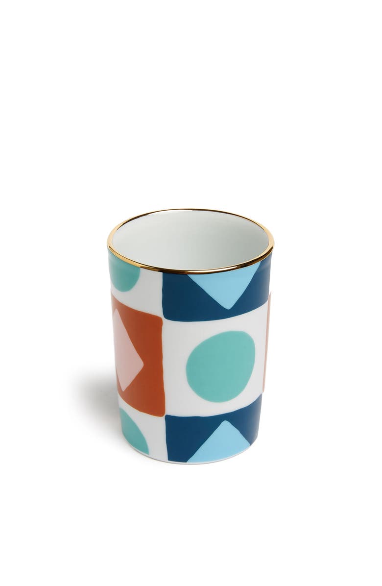 La DoubleJ Decorative Cup Diamond Dots Turquoise, Alternate, color,