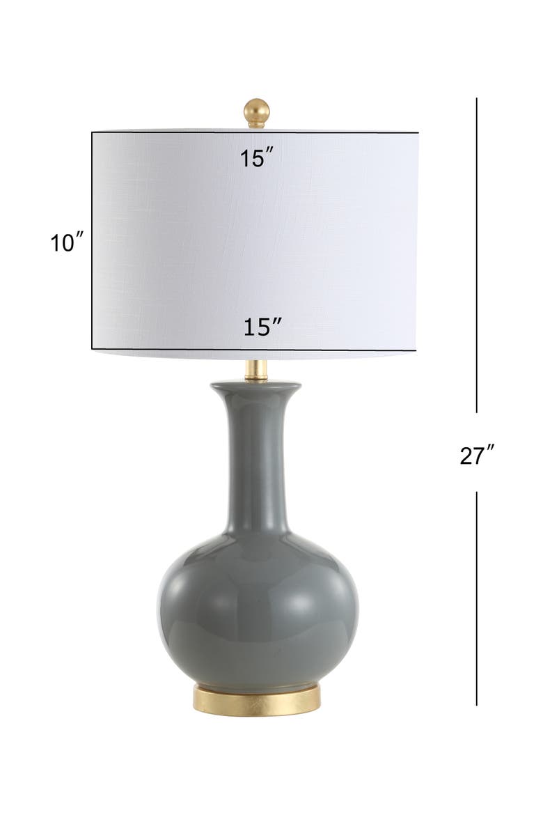 Brussels 27" Contemporary Transitional Ceramic/Metal LED Table Lamp, Alternate, color, Gray