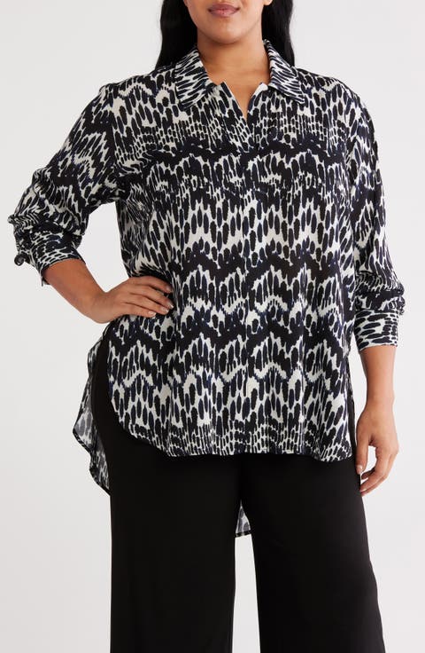 Toni Print High-Low Tunic Top (Plus)