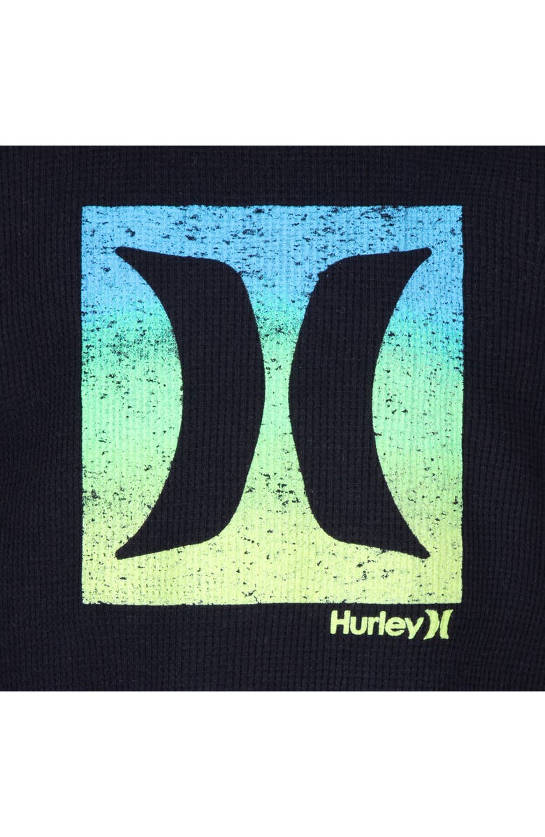 Hurley Kids' Hurley Icon Long Sleeve Thermal T-Shirt, Alternate, color, Black