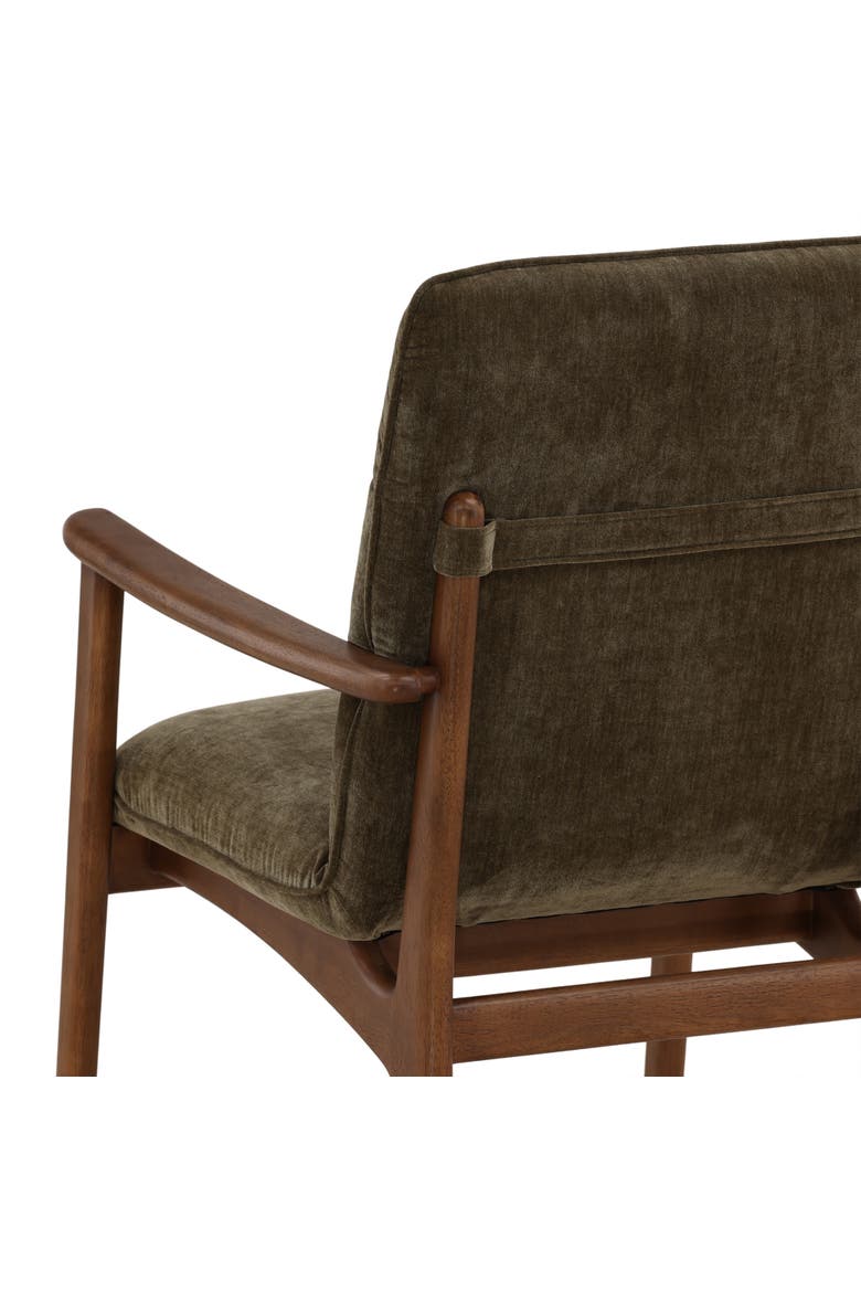 Vera Velvet Upholstered Dining Chair with Wood Frame, Alternate, color, Olive