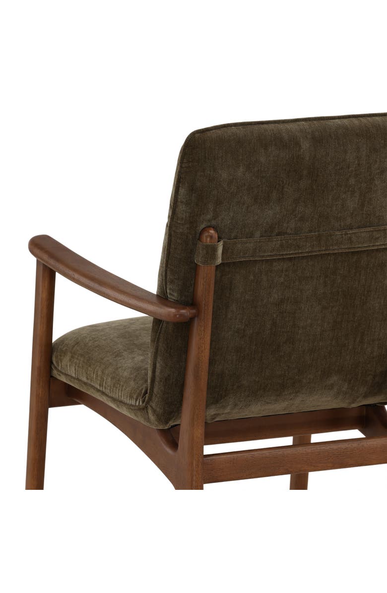 Dovetail Furniture Vera Velvet Upholstered Dining Chair with Wood Frame, Alternate, color, Olive