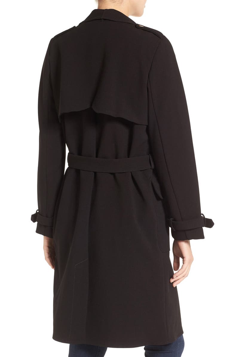 Eliza J Drape Front Water Repellent Wrap Trench Coat, Alternate, color, 