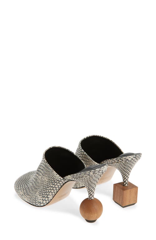 Jacquemus 'les Bisou' Multicolor Mules With Snakeskin Effect And High Heel In Beige 150