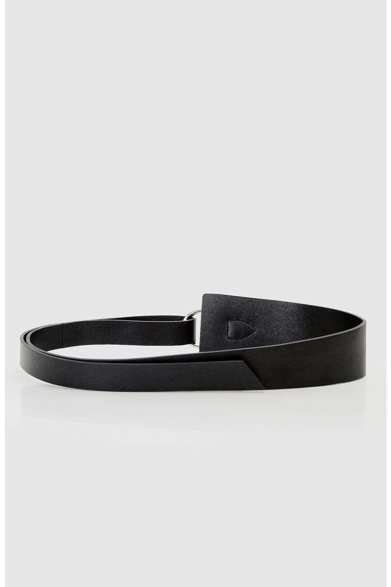 New Divide Leather Belt, Alternate, color, Black