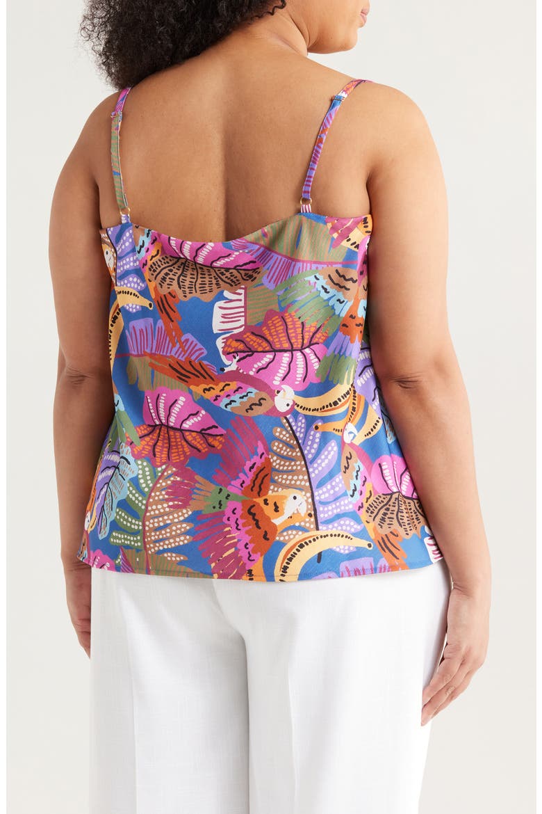 Tropical Print Satin Camisole, Alternate, color, WILD BERRY
